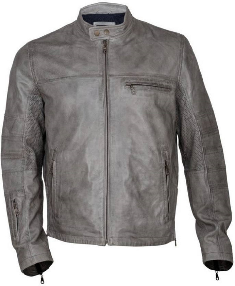 Biker Jacket - Men Real Lambskin Motorcycle Leather Biker Jacket KM380 - Koza Leathers