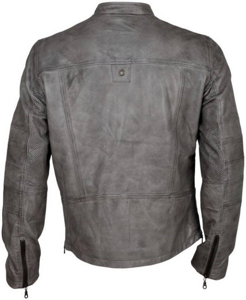 Biker Jacket - Men Real Lambskin Motorcycle Leather Biker Jacket KM380 - Koza Leathers