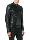Biker Jacket - Men Real Lambskin Motorcycle Leather Biker Jacket KM355 - Koza Leathers
