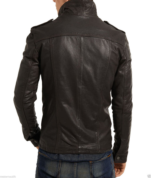 Men Real Lambskin Leather Jacket KM022 - Koza Leathers