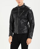 Men Real Lambskin Motorcycle Leather Biker Jacket KM258