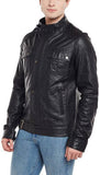 Biker Jacket - Men Real Lambskin Motorcycle Leather Biker Jacket KM406 - Koza Leathers
