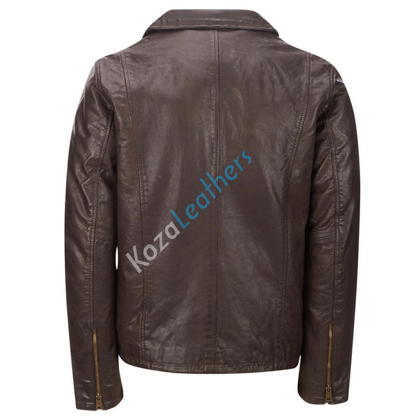k*様 極レア kozara no case COYOTE Men's Genuine Lambskin Bomber Leather Jacket NJ017 - Koza Leathers