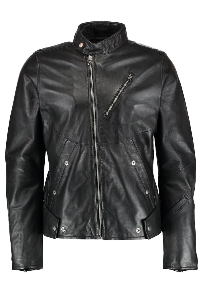 Biker Jacket - Men Real Lambskin Motorcycle Leather Biker Jacket KM258 - Koza Leathers