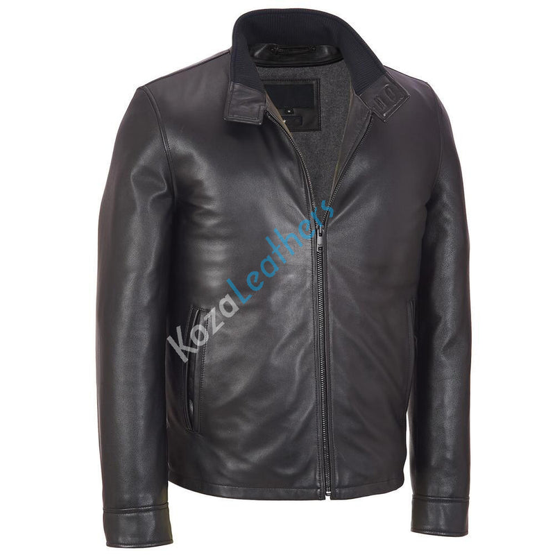 Biker Jacket - Men Real Lambskin Motorcycle Leather Biker Jacket KM168 - Koza Leathers