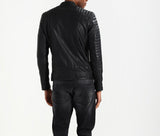 Biker Jacket - Men Real Lambskin Motorcycle Leather Biker Jacket KM260 - Koza Leathers
