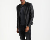 Biker Jacket - Men Real Lambskin Motorcycle Leather Biker Jacket KM260 - Koza Leathers