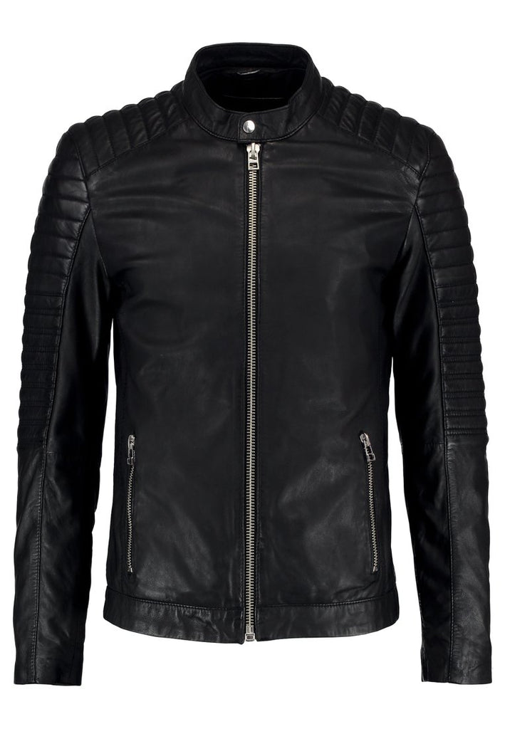 Biker Jacket - Men Real Lambskin Motorcycle Leather Biker Jacket KM260 - Koza Leathers