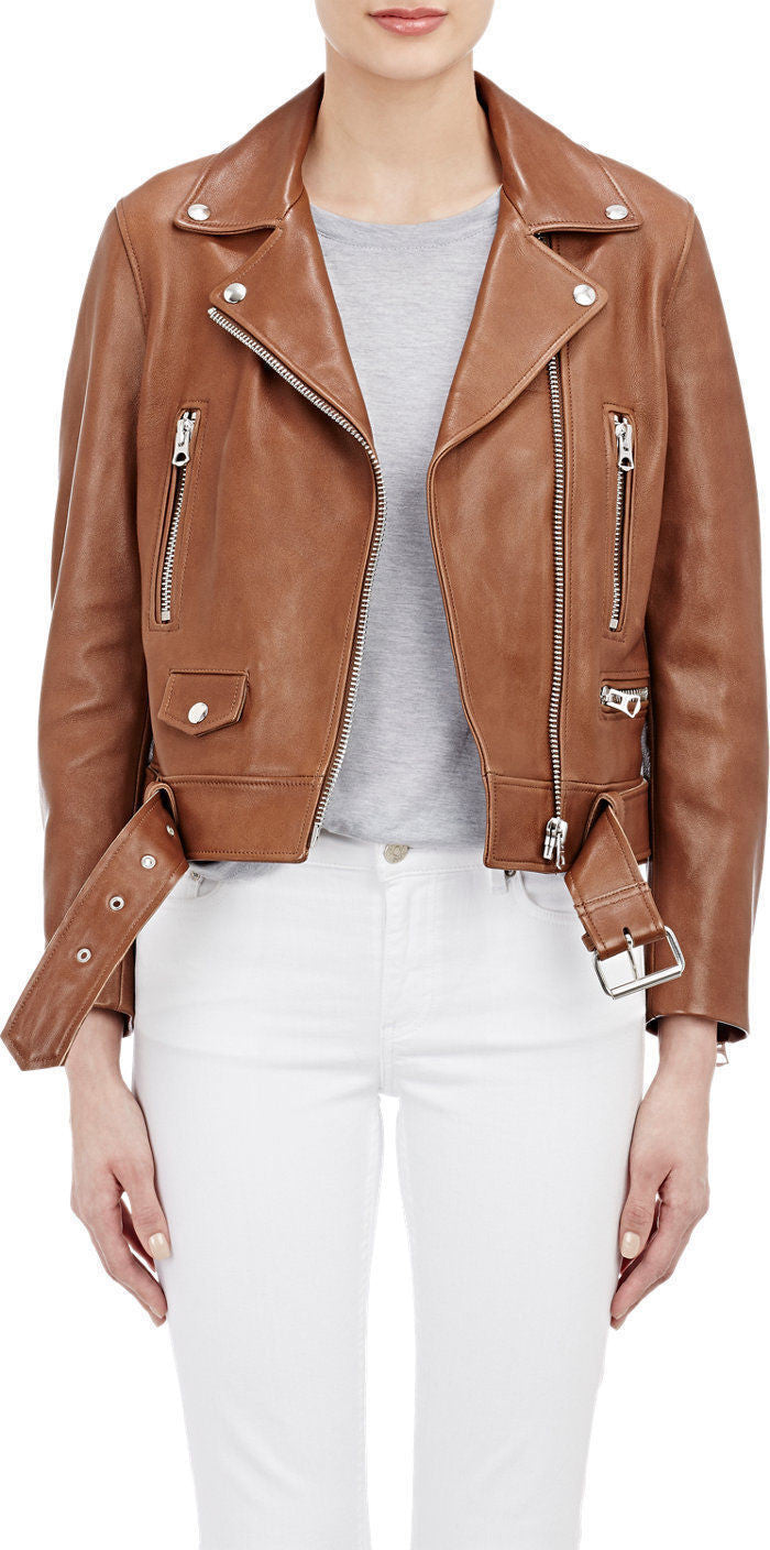 Biker / Motorcycle Jacket - Women Real Lambskin Leather Jacket KW019 - Koza Leathers