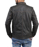 Biker Jacket - Men Real Lambskin Motorcycle Leather Biker Jacket KM410 - Koza Leathers