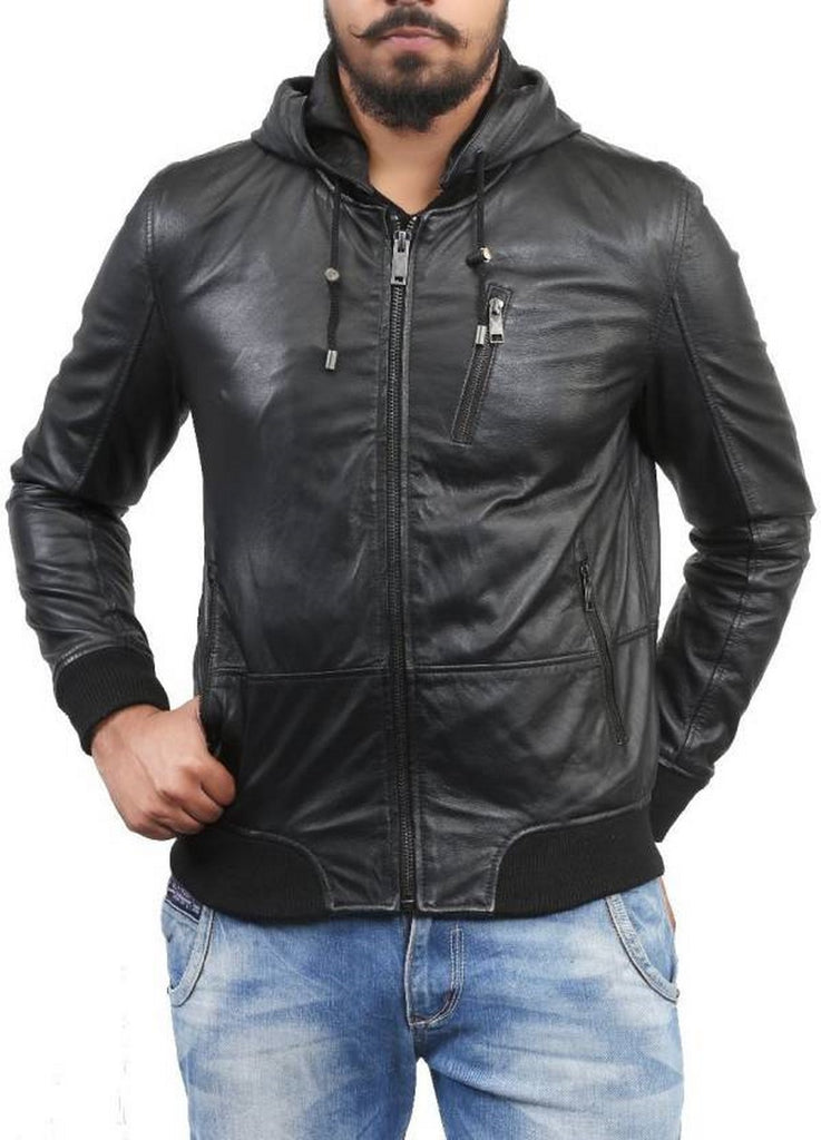 Biker Jacket - Men Real Lambskin Motorcycle Leather Biker Jacket KM411 - Koza Leathers