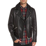 Men Real Lambskin Motorcycle Leather Biker Jacket KM335