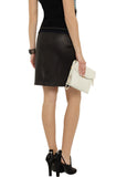 Knee Length Skirt - Women Real Lambskin Leather Slim Fit Skirt WS073 - Koza Leathers