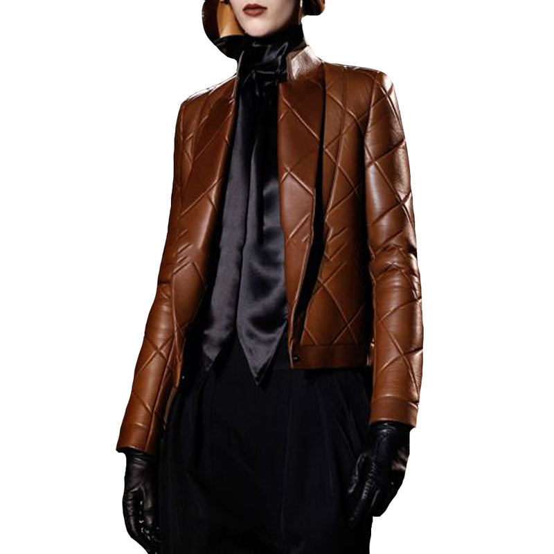Biker / Motorcycle Jacket - Women Real Lambskin Leather Biker Jacket KW467 - Koza Leathers