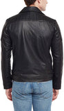 Biker Jacket - Men Real Lambskin Motorcycle Leather Biker Jacket KM413 - Koza Leathers