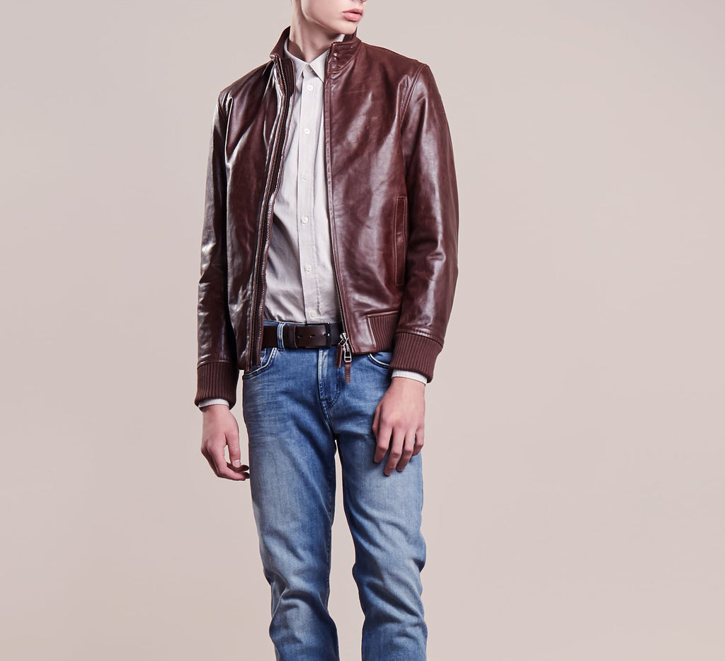Biker Jacket - Men Real Lambskin Motorcycle Leather Biker Jacket KM265 - Koza Leathers
