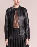 Women Real Lambskin Leather Biker Jacket KW222