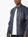 Men Real Lambskin Motorcycle Leather Biker Jacket KM636