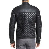 Biker Jacket - Men Real Lambskin Motorcycle Leather Biker Jacket KM338 - Koza Leathers