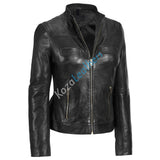 Biker / Motorcycle Jacket - Women Real Lambskin Leather Biker Jacket KW126 - Koza Leathers