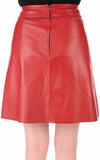 Knee Length Skirt - Women Real Lambskin Leather Slim Fit Skirt WS077 - Koza Leathers