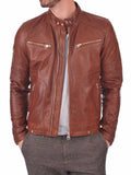 Men Real Lambskin Leather Jacket KM132