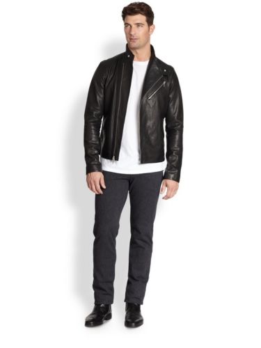 Biker Jacket - Men Real Lambskin Leather Jacket KM139 - Koza Leathers