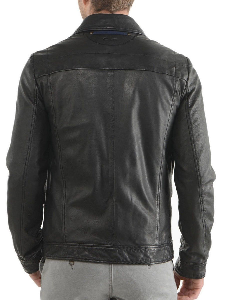 Biker Jacket - Men Real Lambskin Leather Jacket KM142 - Koza Leathers