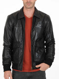 Men Real Lambskin Leather Jacket KM145