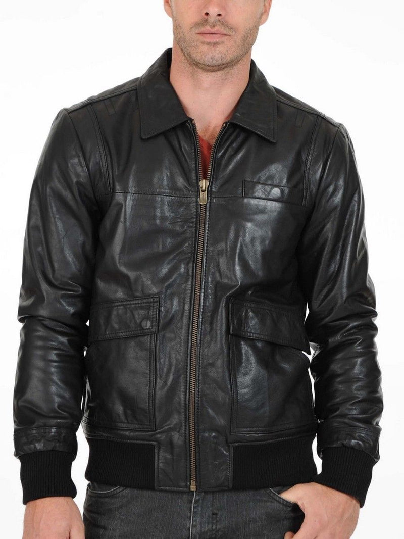 Biker Jacket - Men Real Lambskin Leather Jacket KM145 - Koza Leathers