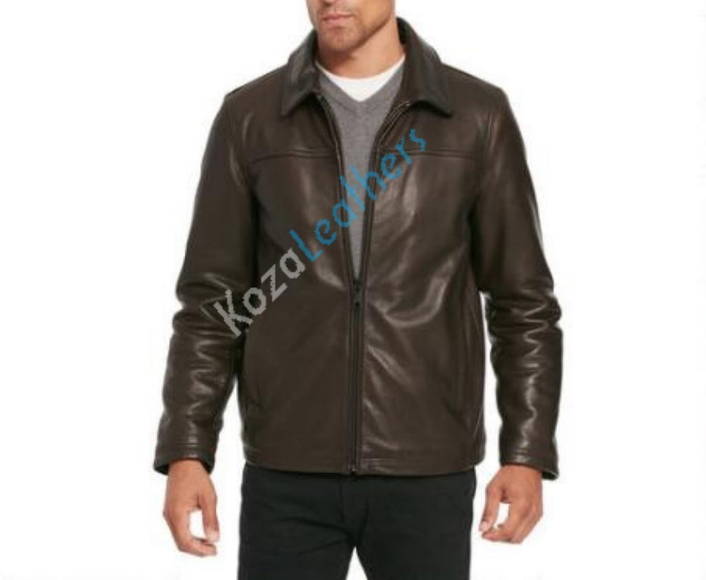 Biker Jacket - Men Real Lambskin Motorcycle Leather Biker Jacket KM152 - Koza Leathers