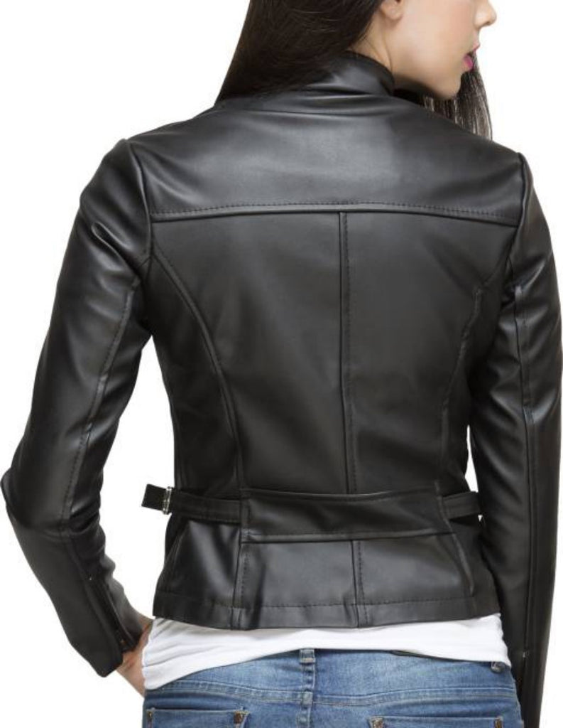 Biker / Motorcycle Jacket - Women Real Lambskin Leather Biker Jacket KW378 - Koza Leathers