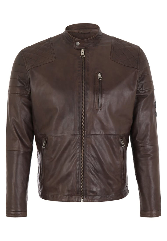 Biker Jacket - Men Real Lambskin Motorcycle Leather Biker Jacket KM231 - Koza Leathers