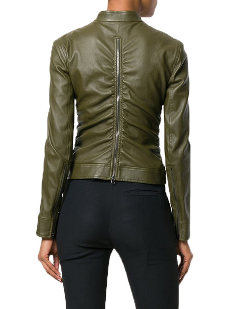 Biker / Motorcycle Jacket - Women Real Lambskin Leather Biker Jacket KW541 - Koza Leathers