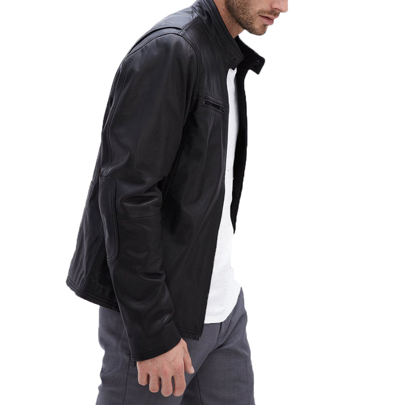 Biker Jacket - Men Real Lambskin Motorcycle Leather Biker Jacket KM339 - Koza Leathers