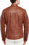 Biker Jacket - Men Real Lambskin Motorcycle Leather Biker Jacket KM416 - Koza Leathers