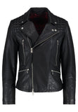 Biker Jacket - Men Real Lambskin Motorcycle Leather Biker Jacket KM268 - Koza Leathers