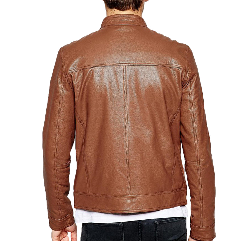 Biker Jacket - Men Real Lambskin Motorcycle Leather Biker Jacket KM340 - Koza Leathers