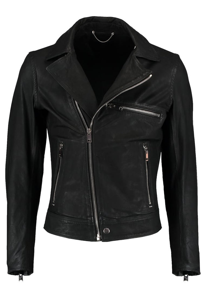 Biker Jacket - Men Real Lambskin Motorcycle Leather Biker Jacket KM269 - Koza Leathers