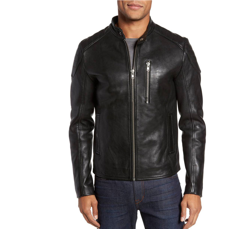 Biker Jacket - Men Real Lambskin Motorcycle Leather Biker Jacket KM341 - Koza Leathers