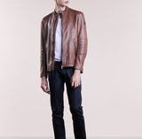 Biker Jacket - Men Real Lambskin Motorcycle Leather Biker Jacket KM271 - Koza Leathers