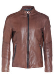 Biker Jacket - Men Real Lambskin Motorcycle Leather Biker Jacket KM271 - Koza Leathers