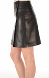 Knee Length Skirt - Women Real Lambskin Leather Slim Fit Skirt WS080 - Koza Leathers