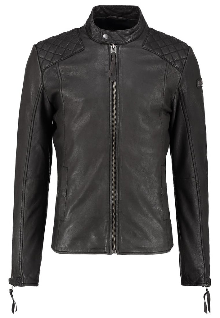 Biker Jacket - Men Real Lambskin Motorcycle Leather Biker Jacket KM272 - Koza Leathers