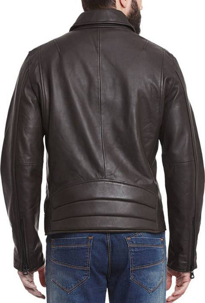 Biker Jacket - Men Real Lambskin Motorcycle Leather Biker Jacket KM420 - Koza Leathers