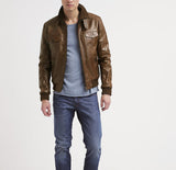 Biker Jacket - Men Real Lambskin Motorcycle Leather Biker Jacket KM275 - Koza Leathers