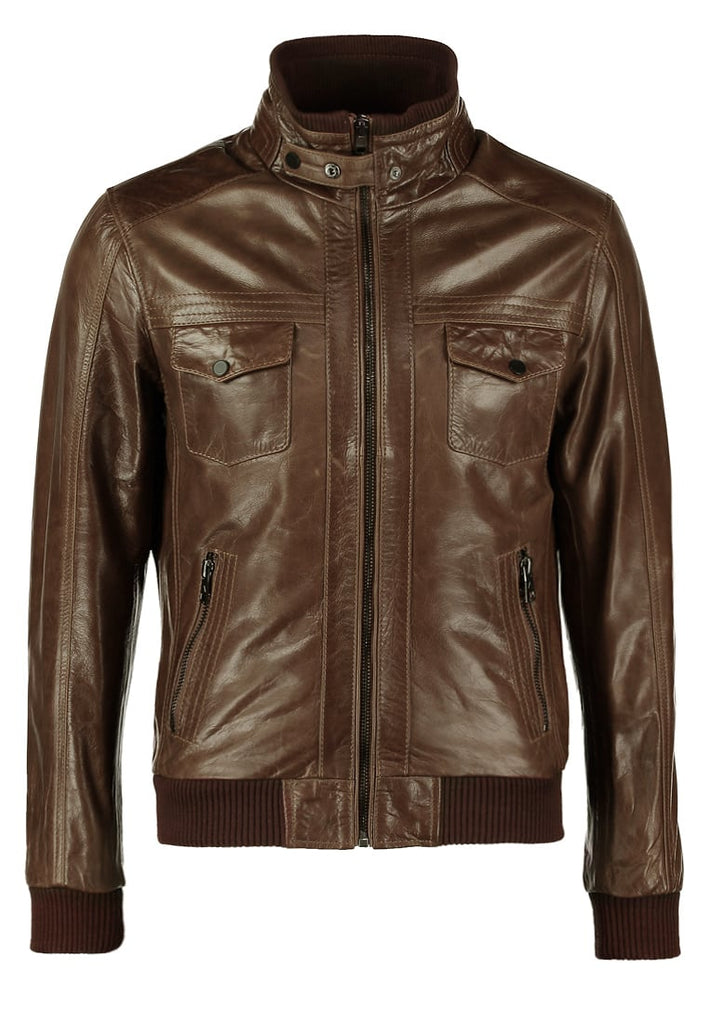 Biker Jacket - Men Real Lambskin Motorcycle Leather Biker Jacket KM275 - Koza Leathers