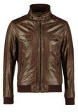 Biker Jacket - Men Real Lambskin Motorcycle Leather Biker Jacket KM275 - Koza Leathers