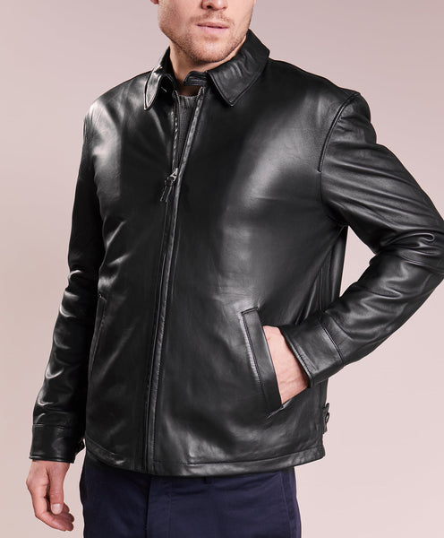 Men Real Lambskin Motorcycle Leather Biker Jacket KM276 - Koza