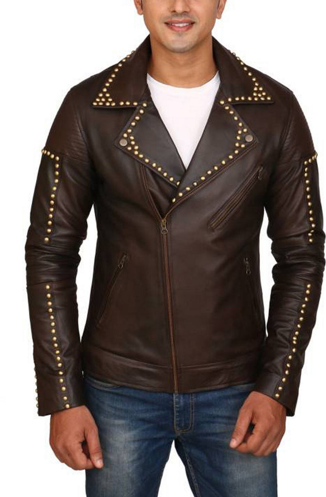 Biker Jacket - Men Real Lambskin Motorcycle Leather Biker Jacket KM424 - Koza Leathers